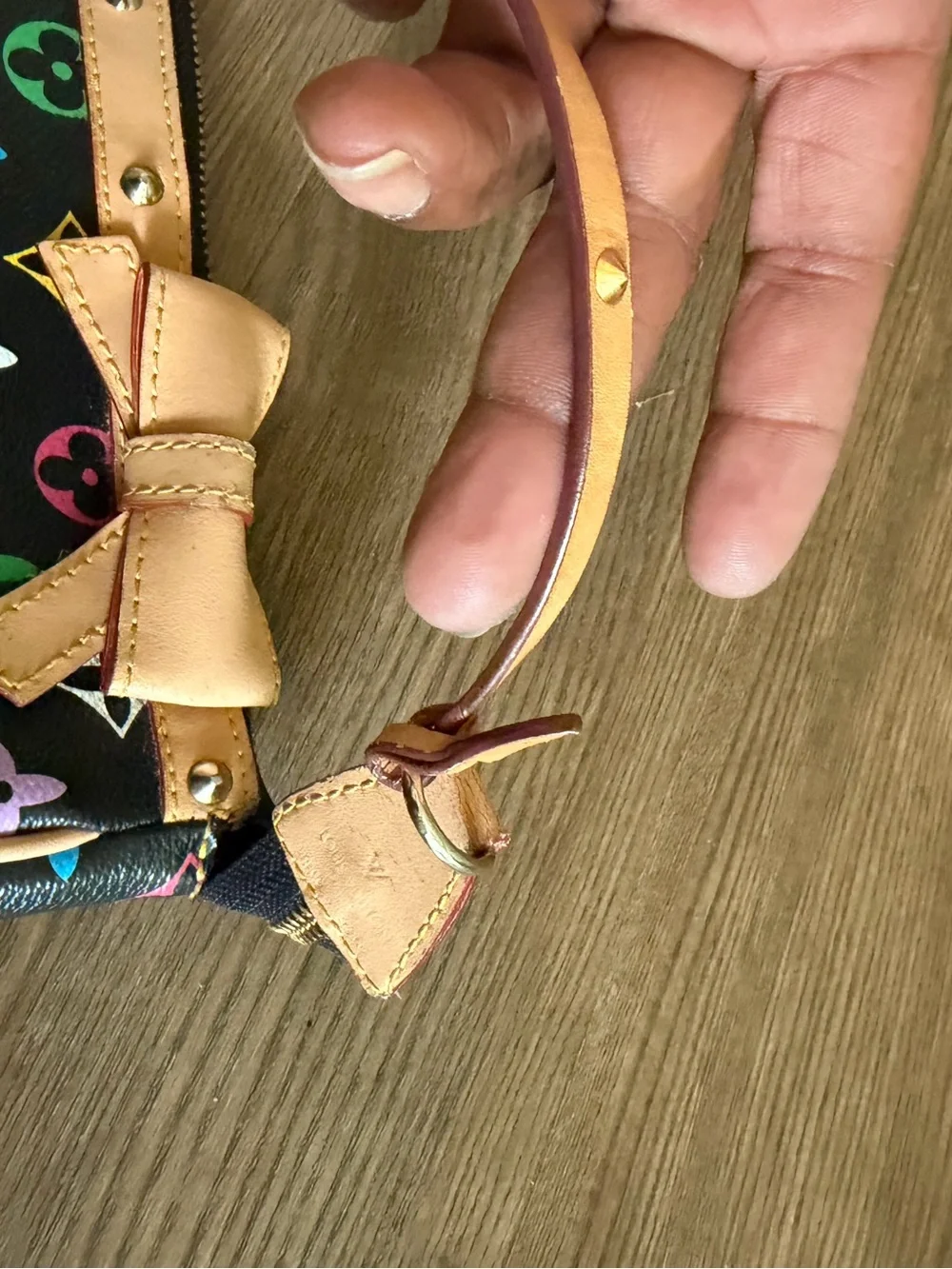 Black Multicolor Monogram Wristlet